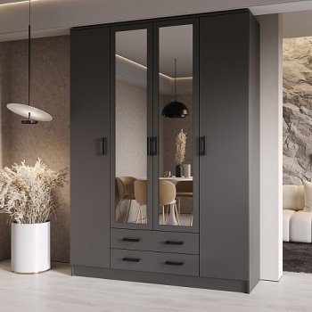 Шкаф Квадро 1600 мм Графит (Эра) в Богдановиче - bogdanovich.mebel-e96.ru