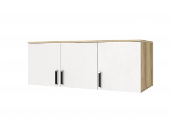 Шкаф Лагуна с антресолью с зеркалом делано/белый (Текс) в Богдановиче - bogdanovich.mebel-e96.ru