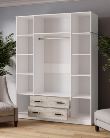 Шкаф 1600 мм Лагуна с антресолью дуб юкон (Текс) в Богдановиче - bogdanovich.mebel-e96.ru