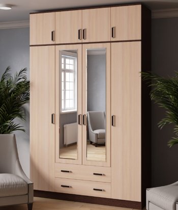 Шкаф 1600 мм Лагуна с антресолью венге/дуб (Текс) в Богдановиче - bogdanovich.mebel-e96.ru