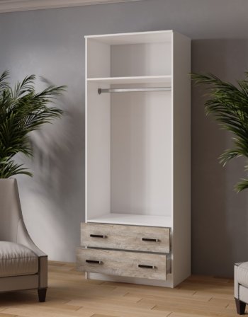 Шкаф 800 мм Лагуна с антресолью дуб юкон (Текс) в Богдановиче - bogdanovich.mebel-e96.ru