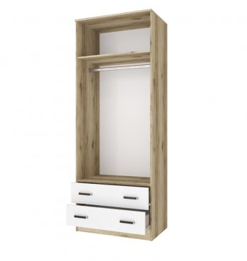 Шкаф 800 мм Лагуна с антресолью без зерк. делано/белый (Текс) в Богдановиче - bogdanovich.mebel-e96.ru