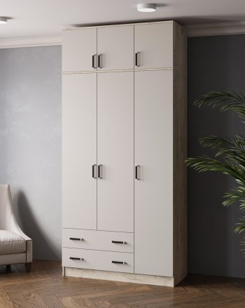 Шкаф Лагуна с антресолью крафт серый/кашемир (Текс) в Богдановиче - bogdanovich.mebel-e96.ru