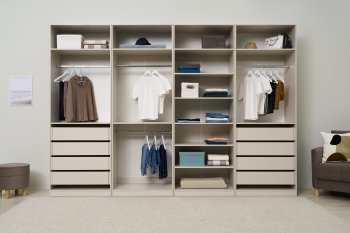 Гардеробная/шкаф 3200 мм Ларго №2 открытая Кашемир (Миф) в Богдановиче - bogdanovich.mebel-e96.ru