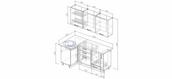 Угловой кухонный гарнитур Вегас 1800х1000 мм в Богдановиче - bogdanovich.mebel-e96.ru