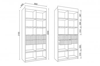 Стеллаж Лавис с ящиками СД 900.1/2 белый софт (ДСВ) в Богдановиче - bogdanovich.mebel-e96.ru