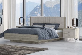 Кровать 1600 мм Лежер КР-311-16-16 дуб серый/велюр Missoni 18 (Сантан) в Богдановиче - bogdanovich.mebel-e96.ru