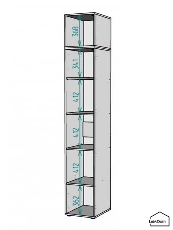 Шкаф с антресолью 400 мм Linnea MHR-1A-2 2450х400х510 (Графит-М 11.1.25) в Богдановиче - bogdanovich.mebel-e96.ru
