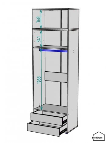 Шкаф с антресолью 800 мм Linnea MHR-2A-3 2450х800х510 (Графит-М 11.1.25) в Богдановиче - bogdanovich.mebel-e96.ru