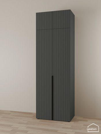 Шкаф с антресолью 800 мм Linnea MHR-2A-3 2450х800х510 (Графит-М 11.1.25) в Богдановиче - bogdanovich.mebel-e96.ru