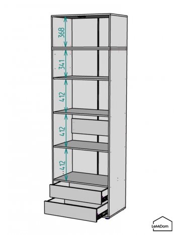 Шкаф с антресолью 800 мм Linnea MHR-2A-4 2450х800х510 (ДВ-М 11.1.25) в Богдановиче - bogdanovich.mebel-e96.ru