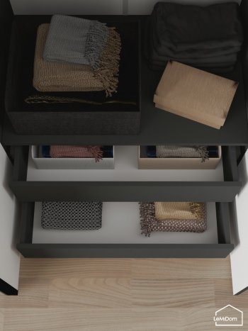 Шкаф с антресолью 800 мм Linnea MHR-2A-4 2450х800х510 (Графит-М 11.1.25) в Богдановиче - bogdanovich.mebel-e96.ru