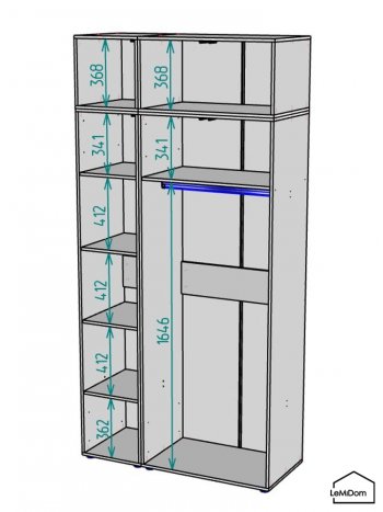 Шкаф с антресолью 1200 мм Linnea MHR-3A-1 2450х1200х510 (Графит-М 11.1.25) в Богдановиче - bogdanovich.mebel-e96.ru