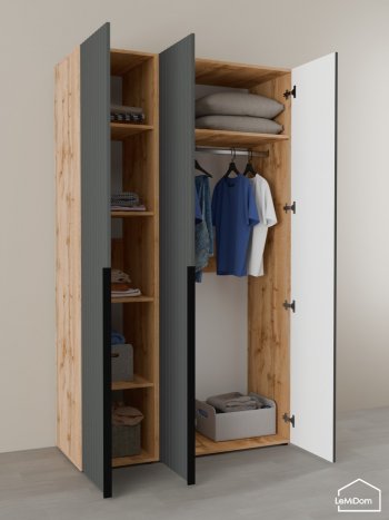 Шкаф с антресолью 1200 мм Linnea MHR-3A-1 2450х1200х510 (ДВ-М 11.1.25) в Богдановиче - bogdanovich.mebel-e96.ru