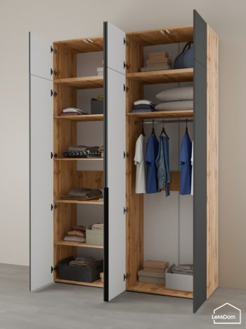 Шкаф с антресолью 1600 мм Linnea MHR-4A-1 2450х1600х510 (ДВ-М 11.1.25) в Богдановиче - bogdanovich.mebel-e96.ru