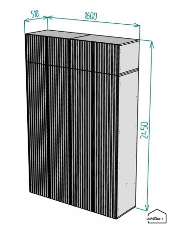 Шкаф с антресолью 1600 мм Linnea MHR-4A-2 2450х1600х510 (Белый-М 11.1.2) в Богдановиче - bogdanovich.mebel-e96.ru