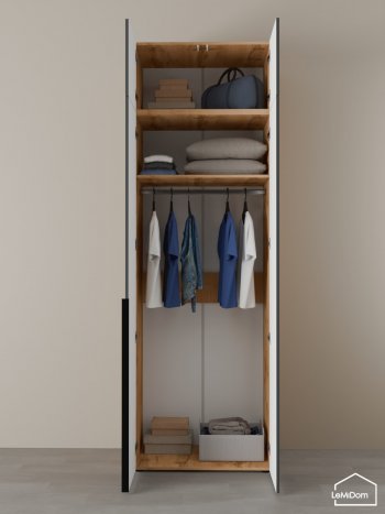 Шкаф с антресолью 800 мм Linnea MHR-2A-1 2450х800х510 (ДВ-М 11.1.25) в Богдановиче - bogdanovich.mebel-e96.ru