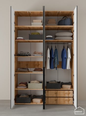 Шкаф с антресолью 1600 мм Linnea MHR-4A-2 2450х1600х510 (ДВ-М 11.1.25) в Богдановиче - bogdanovich.mebel-e96.ru