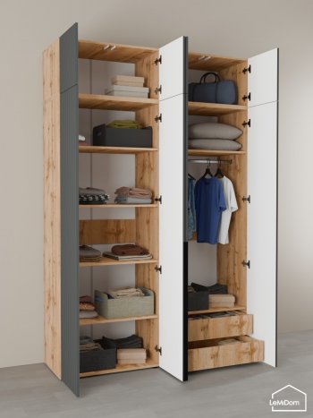 Шкаф с антресолью 1600 мм Linnea MHR-4A-2 2450х1600х510 (ДВ-М 11.1.25) в Богдановиче - bogdanovich.mebel-e96.ru