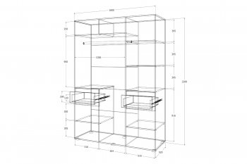 Шкаф 1600 мм Лиана графит (Зарон) в Богдановиче - bogdanovich.mebel-e96.ru