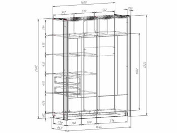 Шкаф-купе 1600 мм Либерти (Росток) в Богдановиче - bogdanovich.mebel-e96.ru