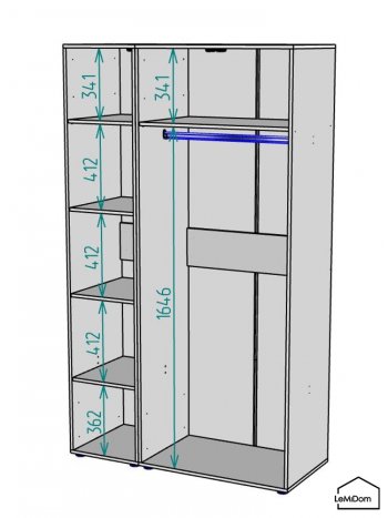 Шкаф Linnea MHR-3PO-1 2050х1200х510 (Белый-М 11.1.2) в Богдановиче - bogdanovich.mebel-e96.ru