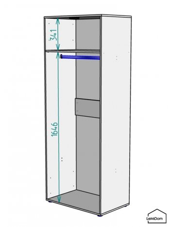 Шкаф Linnea MHR-2 2050х800х510 (Белый-М 11.1.2) в Богдановиче - bogdanovich.mebel-e96.ru