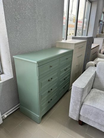 Комод 8 ящиков Лорето, зеленый самшит (БМ) в Богдановиче - bogdanovich.mebel-e96.ru