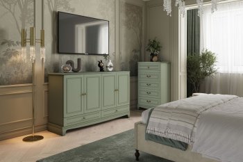 Спальный гарнитур Лорето, модульный, зеленый самшит (БМ) в Богдановиче - bogdanovich.mebel-e96.ru