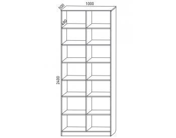 Шкаф распашной 1000 мм М6-2.4 Б+Б 100 + антресоль (М6) в Богдановиче - bogdanovich.mebel-e96.ru
