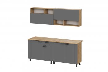 Кухонный гарнитур Монако 2000 мм графит (СВ) в Богдановиче - bogdanovich.mebel-e96.ru