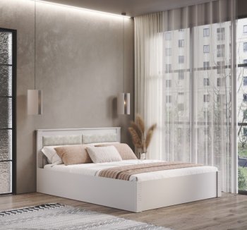 Кровать двуспальная Монако КР-16 кашемир (БТС) в Богдановиче - bogdanovich.mebel-e96.ru