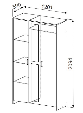 Шкаф распашной 1200 мм Дольче (СВ) в Богдановиче - bogdanovich.mebel-e96.ru