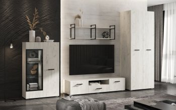 Стенка Нэнси new крафт белый (Миф) в Богдановиче - bogdanovich.mebel-e96.ru