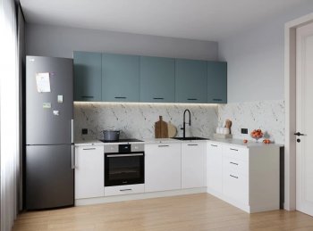 Кухонный гарнитур угловой Ниагара МДФ/ЛДСП 2600*1600 мм (Санвут) в Богдановиче - bogdanovich.mebel-e96.ru