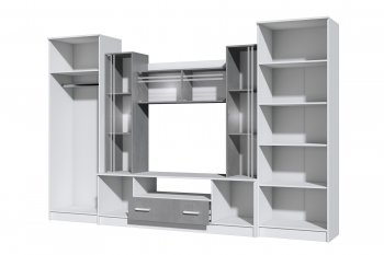 Стенка Николь-2 белый/бетонный камень(Зарон) в Богдановиче - bogdanovich.mebel-e96.ru