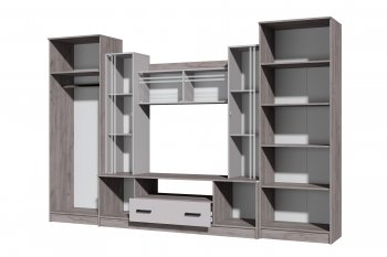 Стенка Николь-2 крафт серый/кашемир (Зарон) в Богдановиче - bogdanovich.mebel-e96.ru