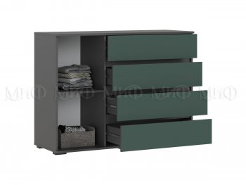 Комод 1 дверь 4 ящика (1200) Норд, графит/изумруд (Миф) в Богдановиче - bogdanovich.mebel-e96.ru
