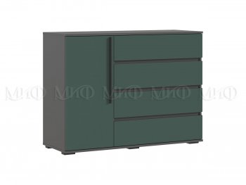 Комод 1 дверь 4 ящика (1200) Норд, графит/изумруд (Миф) в Богдановиче - bogdanovich.mebel-e96.ru