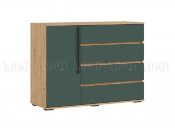 Комод 1 дверь 4 ящика (1200) Норд, крафт/изумруд (Миф) в Богдановиче - bogdanovich.mebel-e96.ru