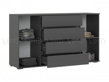 Комод 2 двери 4 ящика (1600) Норд, графит (Миф) в Богдановиче - bogdanovich.mebel-e96.ru