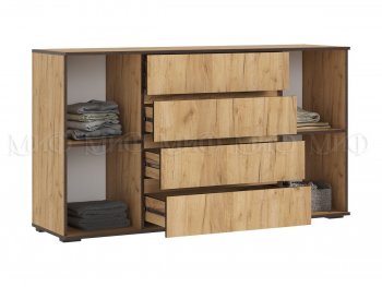 Комод 2 двери 4 ящика (1600) Норд, крафт (Миф) в Богдановиче - bogdanovich.mebel-e96.ru