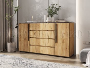 Комод 2 двери 4 ящика (1600) Норд, крафт (Миф) в Богдановиче - bogdanovich.mebel-e96.ru