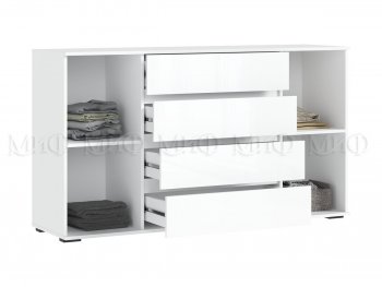 Комод 2 двери 4 ящика (1600) Норд, белый (Миф) в Богдановиче - bogdanovich.mebel-e96.ru