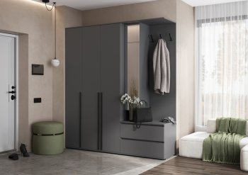 Прихожая Норд+Шкаф 1200, графит (Миф) в Богдановиче - bogdanovich.mebel-e96.ru