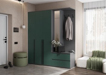 Прихожая Норд+Шкаф 1200, графит/изумруд (Миф) в Богдановиче - bogdanovich.mebel-e96.ru