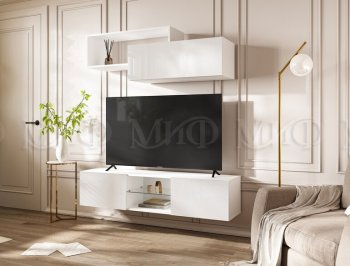 Стенка Норд-1 белый глянец (Миф) в Богдановиче - bogdanovich.mebel-e96.ru