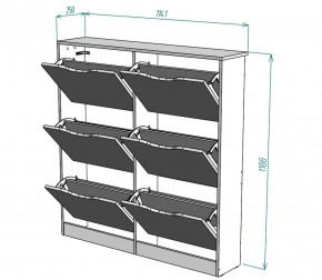 Обувница W14 (ДВ-Графит) в Богдановиче - bogdanovich.mebel-e96.ru