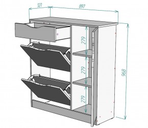 Обувница W36 (ДВ-Графит) в Богдановиче - bogdanovich.mebel-e96.ru