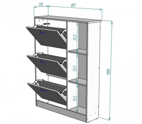 Обувница W37 (Графит) в Богдановиче - bogdanovich.mebel-e96.ru